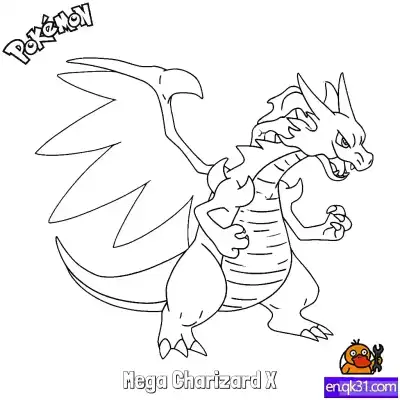 Free printable Mega Charizard X Coloring Page - Free Printable Pokemon Coloring Sheets coloring page